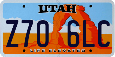 UT license plate Z706LC