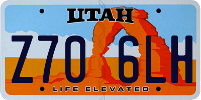 UT license plate Z706LH