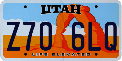 UT license plate Z706LQ