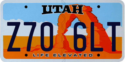UT license plate Z706LT