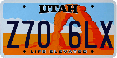 UT license plate Z706LX
