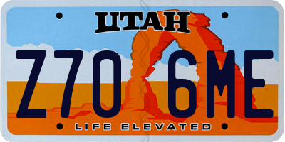 UT license plate Z706ME