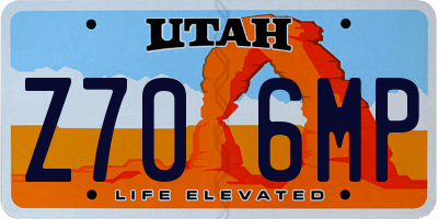 UT license plate Z706MP