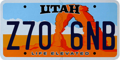 UT license plate Z706NB