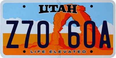 UT license plate Z706OA