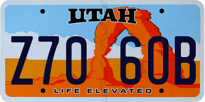 UT license plate Z706OB