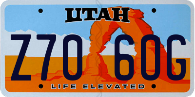 UT license plate Z706OG