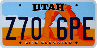UT license plate Z706PE