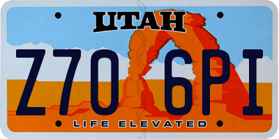 UT license plate Z706PI