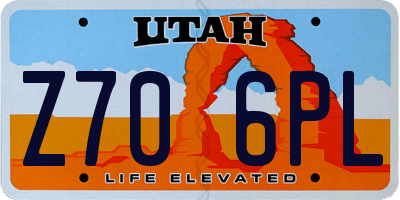 UT license plate Z706PL