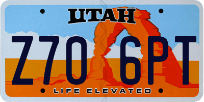 UT license plate Z706PT