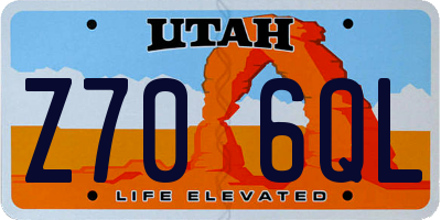 UT license plate Z706QL