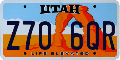 UT license plate Z706QR