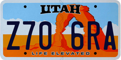 UT license plate Z706RA