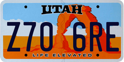 UT license plate Z706RE