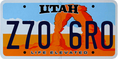 UT license plate Z706RO