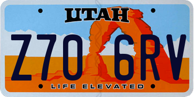 UT license plate Z706RV