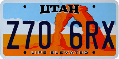 UT license plate Z706RX