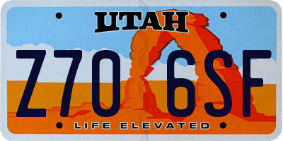 UT license plate Z706SF