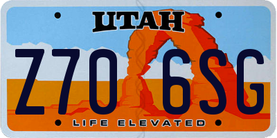 UT license plate Z706SG