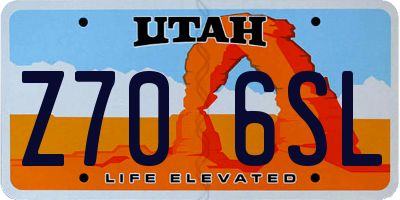 UT license plate Z706SL