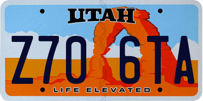 UT license plate Z706TA