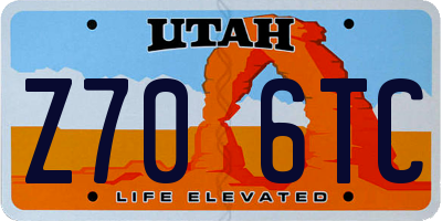 UT license plate Z706TC
