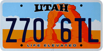 UT license plate Z706TL