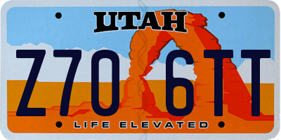 UT license plate Z706TT