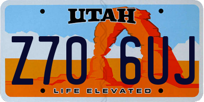 UT license plate Z706UJ