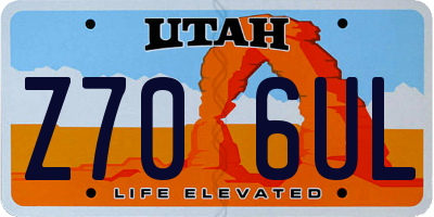 UT license plate Z706UL