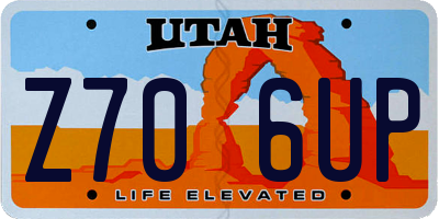 UT license plate Z706UP