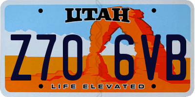 UT license plate Z706VB