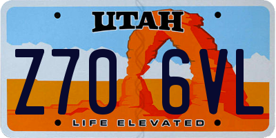 UT license plate Z706VL