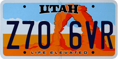 UT license plate Z706VR