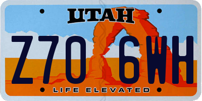 UT license plate Z706WH