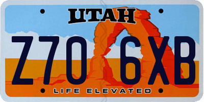 UT license plate Z706XB