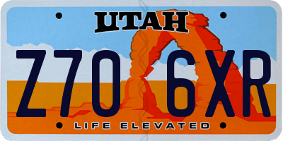 UT license plate Z706XR