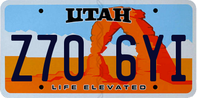 UT license plate Z706YI