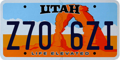 UT license plate Z706ZI