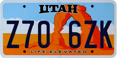 UT license plate Z706ZK