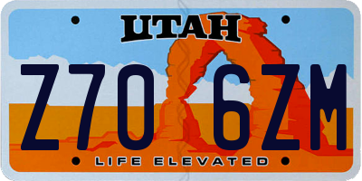 UT license plate Z706ZM