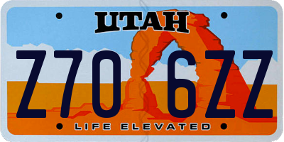 UT license plate Z706ZZ