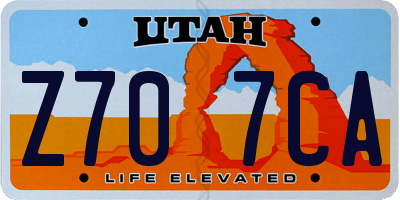 UT license plate Z707CA
