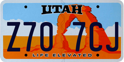 UT license plate Z707CJ