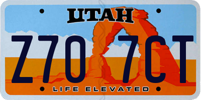 UT license plate Z707CT