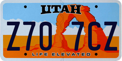 UT license plate Z707CZ