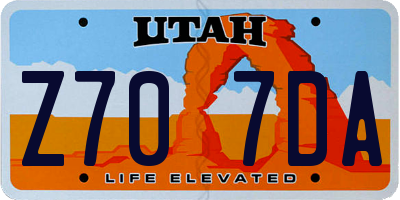UT license plate Z707DA