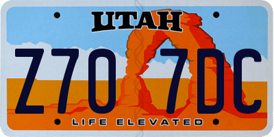 UT license plate Z707DC
