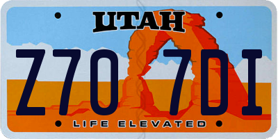 UT license plate Z707DI